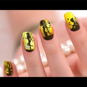 Candied Nails Yellow Fairy Girl Press On Nail Wraps - 16 Pc Set Adult/Teen